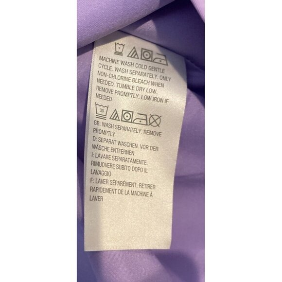 Susan Graver Women's Printed Peachskin Blazer with Ruched Sleeves Lilac Size 22W - Picture 7 of 9